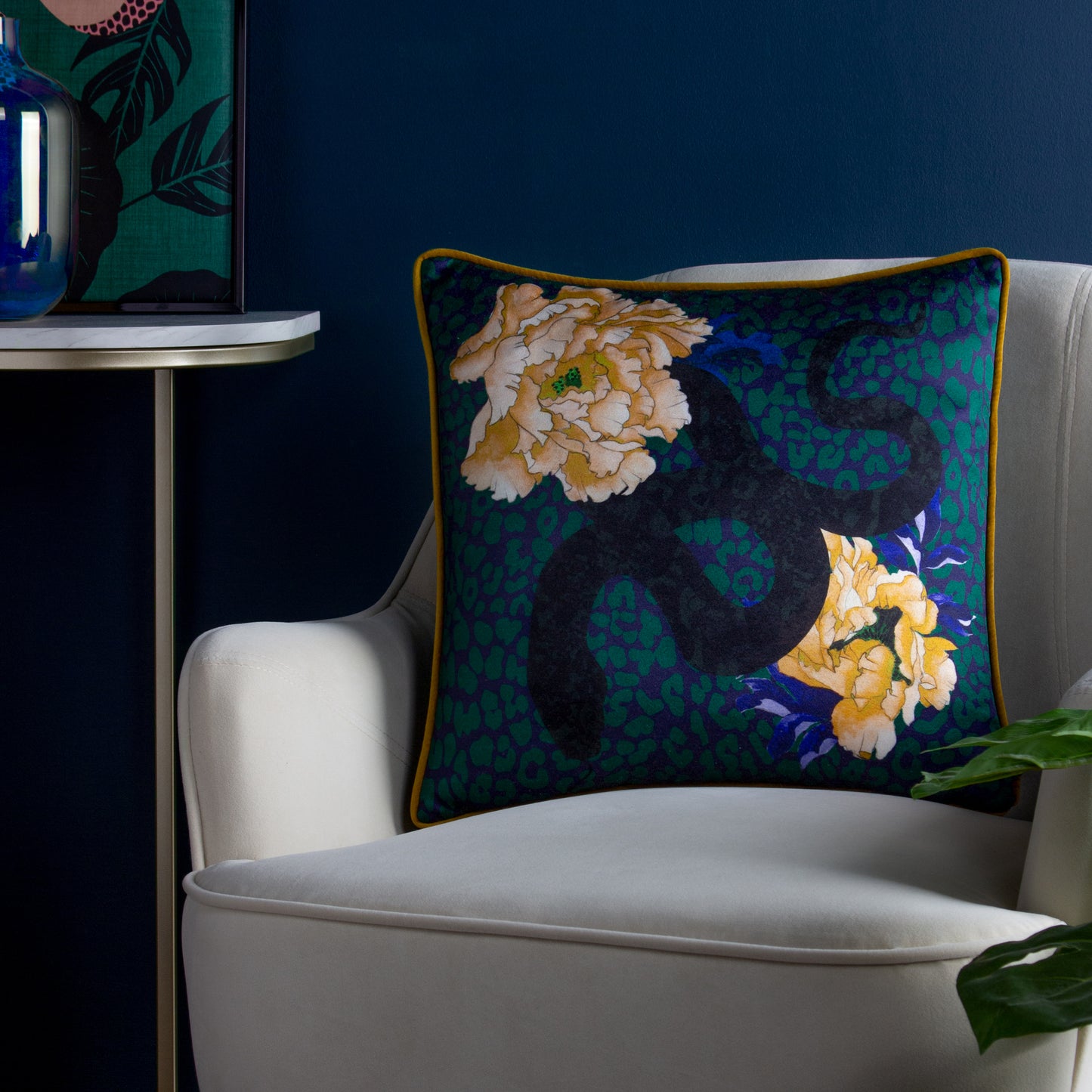 SERPENTINE 43X43 CUSHION CASE ROYAL BLUE/TEAL
