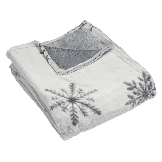 SNOWFLAKE 140X180 THROW SILVER