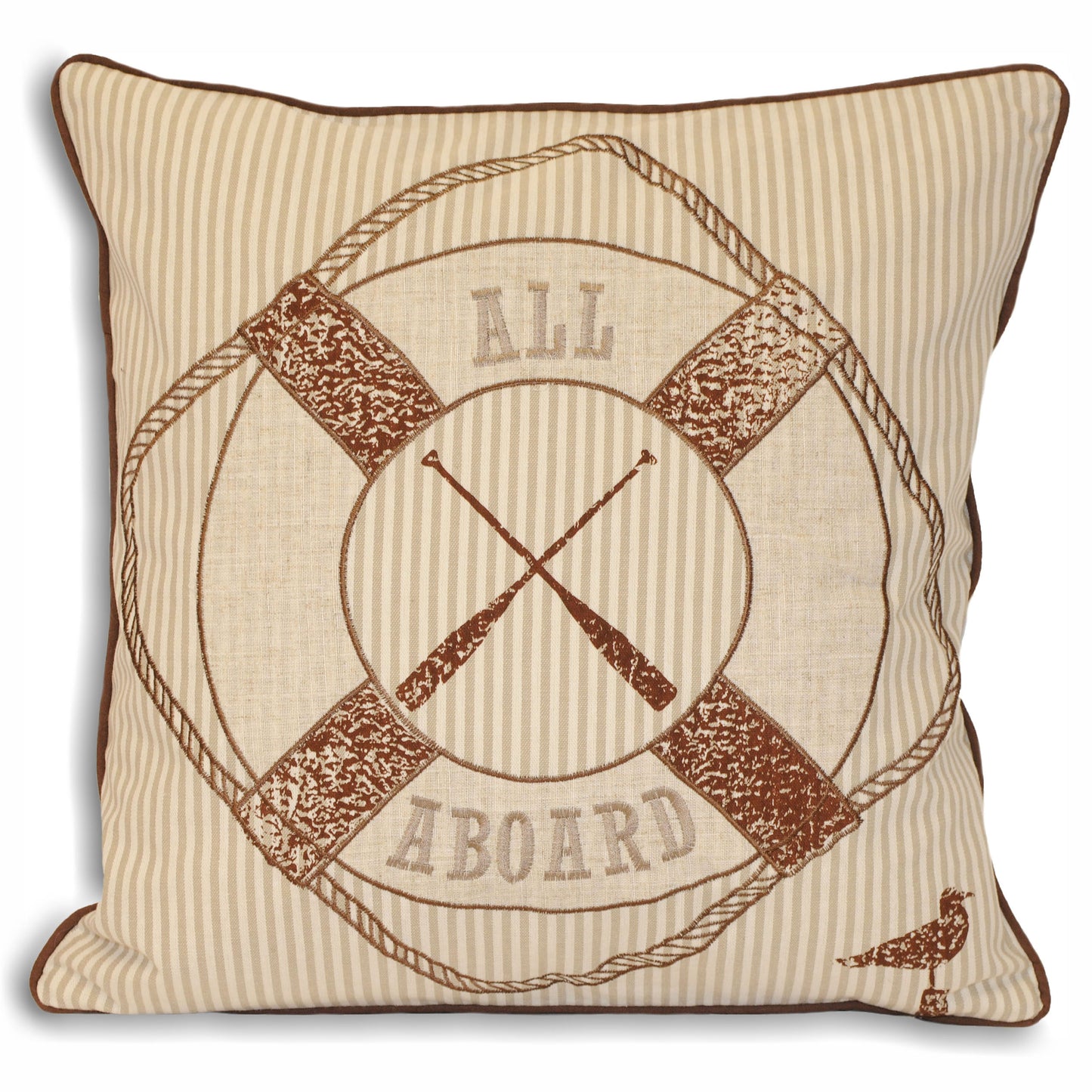 TENBY ALL ABOARD 45X45 CUSHION CASE SAND