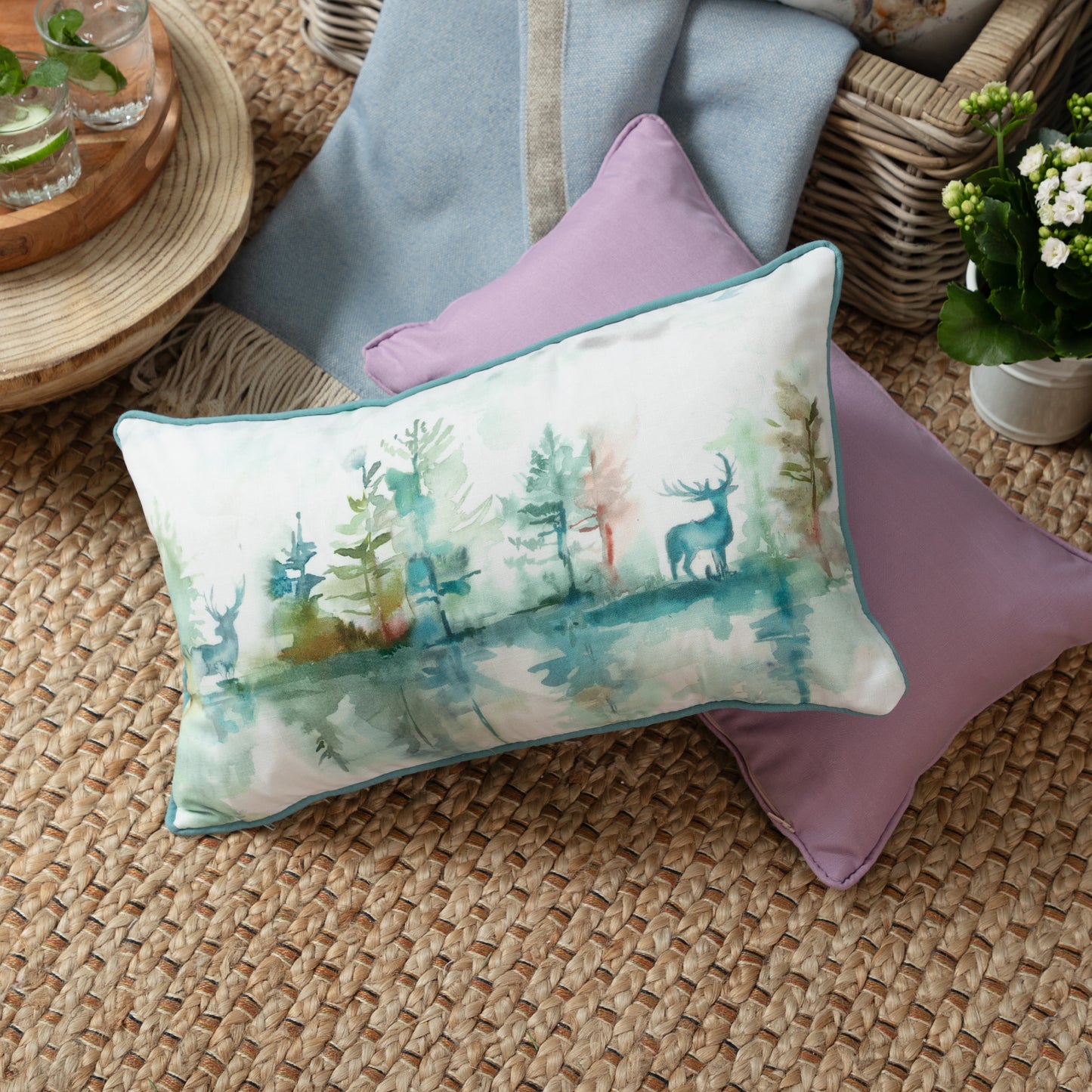 WILDERNESS TOPAZ 30X50 OUTDOOR CUSHION CASE TEAL