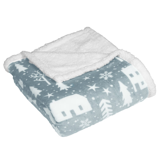 WINTER WALK 130X150 THROW MIST BLUE
