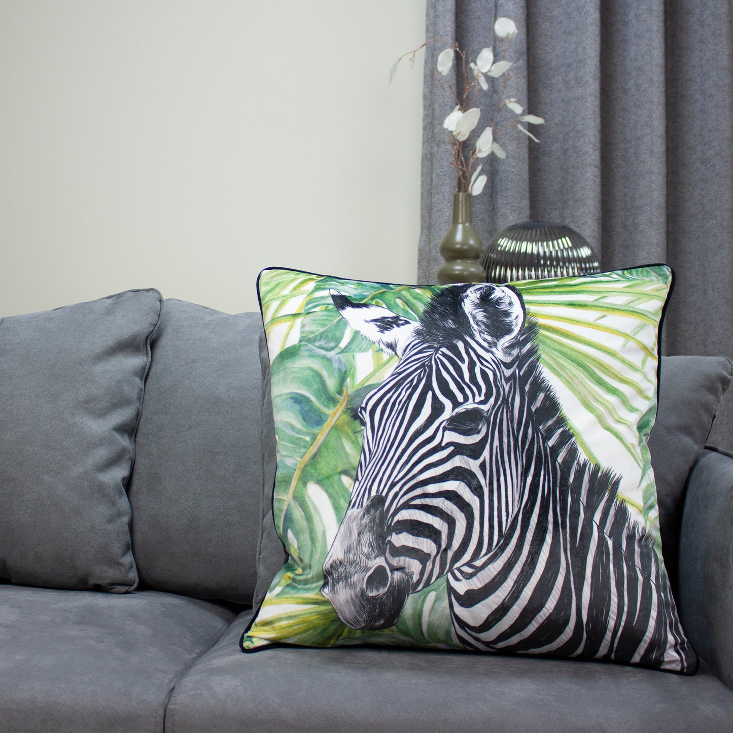 ZEBRA JUNGLE 50X50 C/CASE GREEN