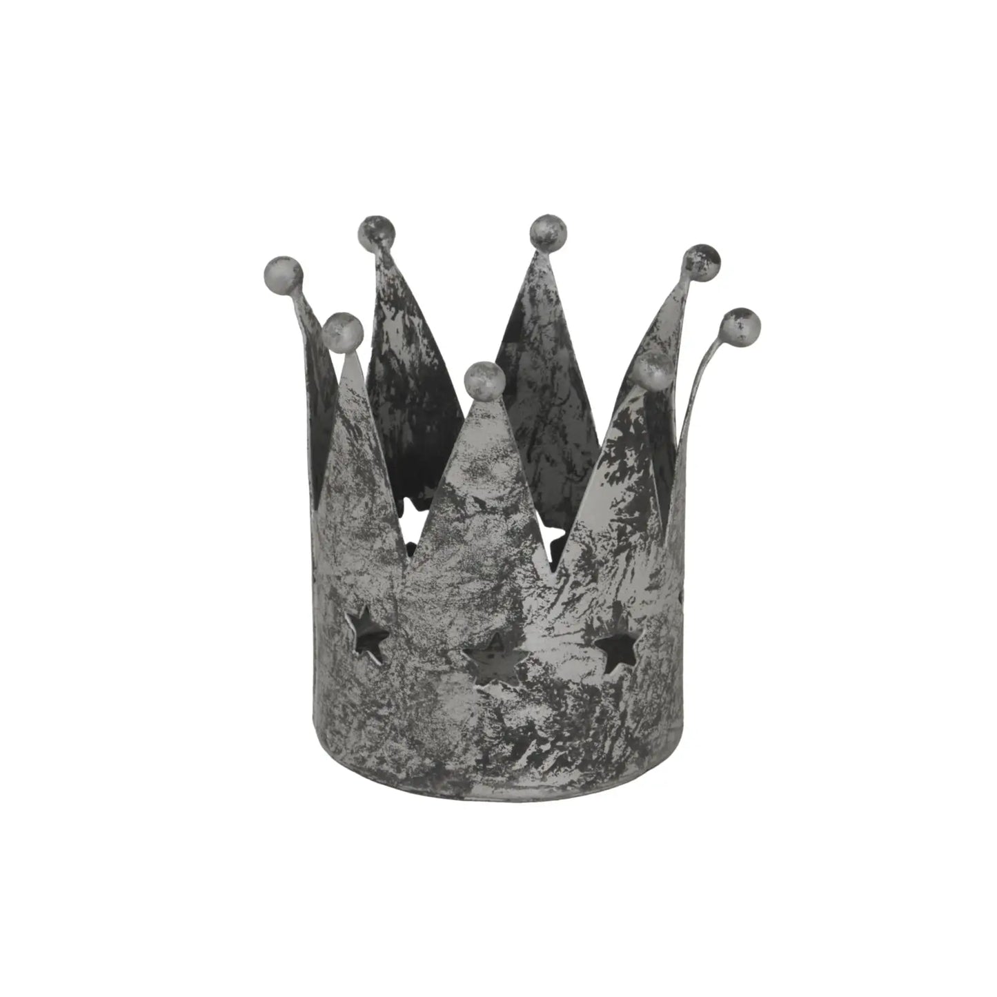 Antique Silver Crown Tealight Holder