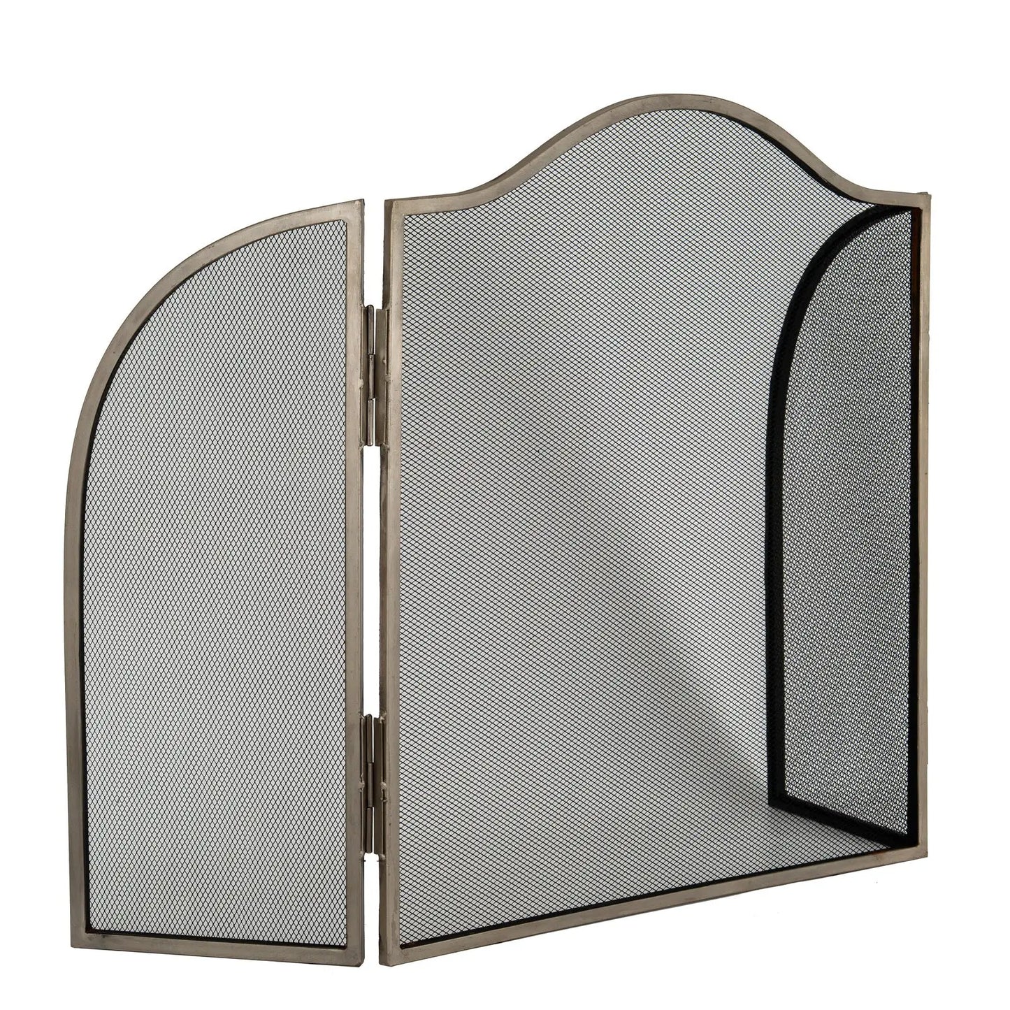 Antiqued Silver Fire Screen