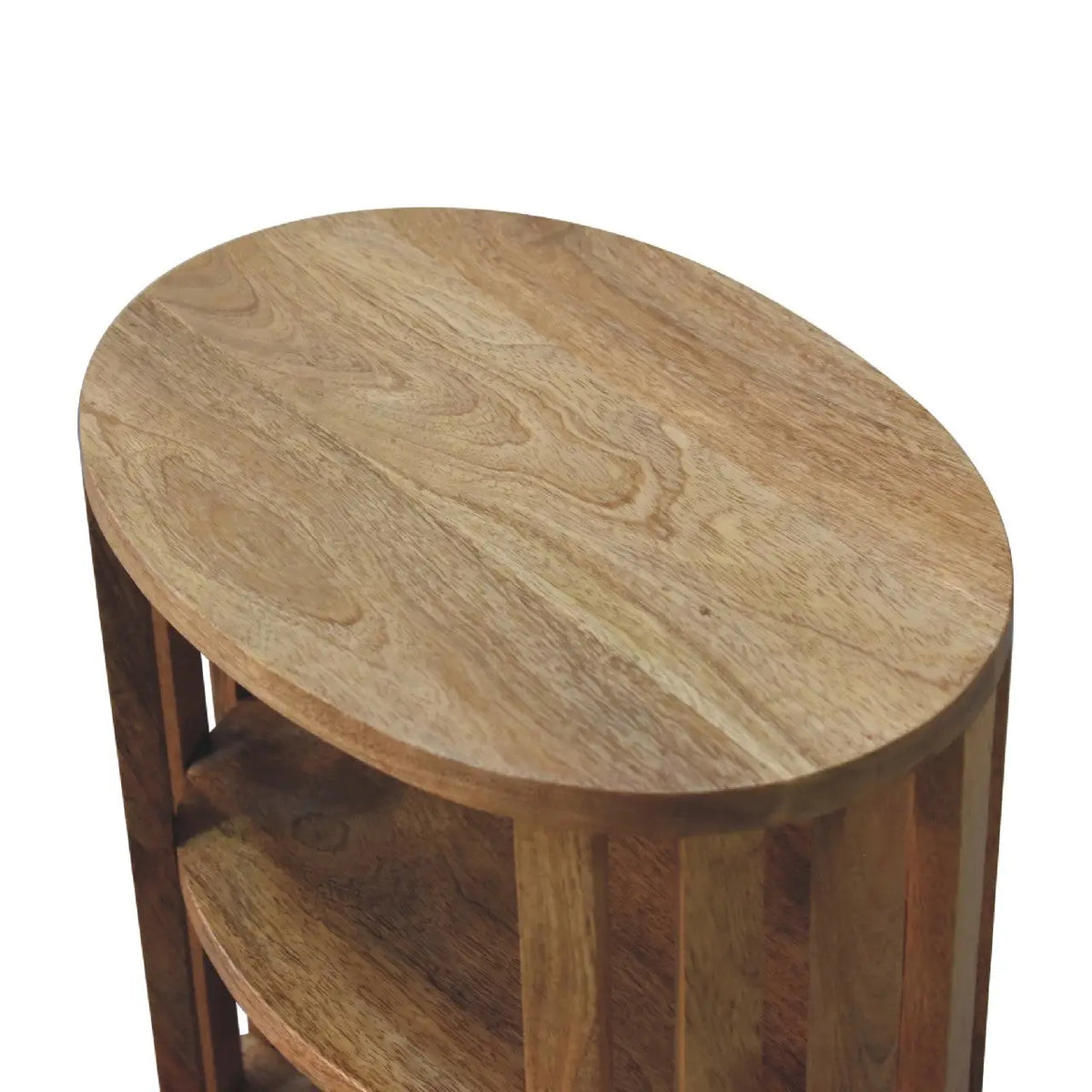 Ariella Double Shelf Oak-ish Bedside Table | Nightstand