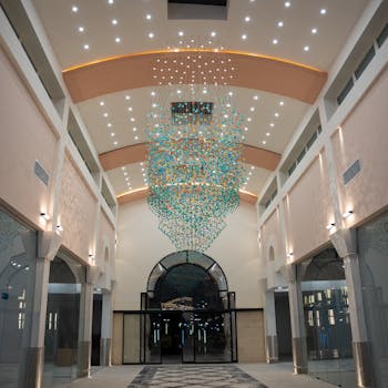 Artisan Brass & Murano Glass Chandelier - Image 2