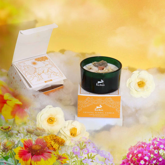 Crystal Floral Candle – Rock Quartz | Jasmine Garden