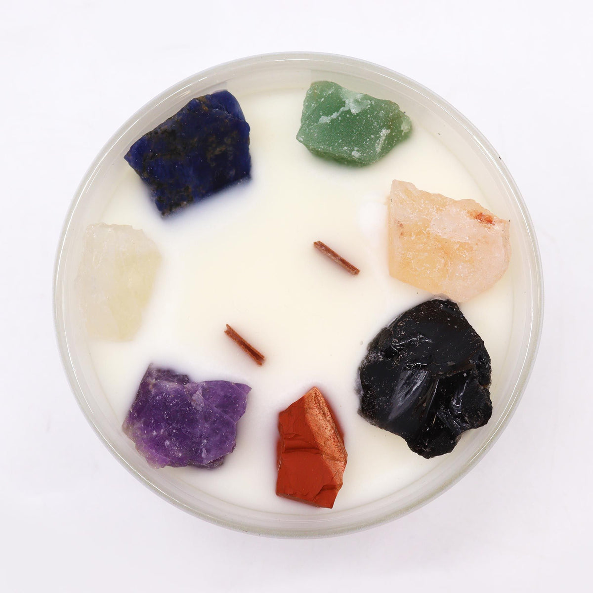 Seven Chakra Crystal Candle | Moon Beams