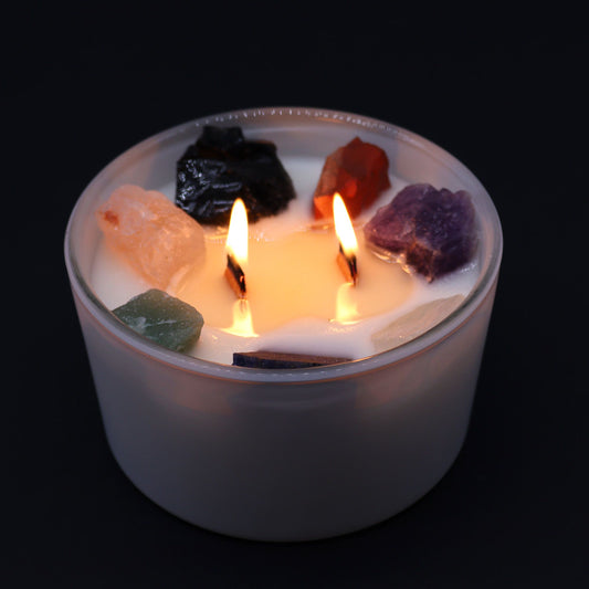 Seven Chakra Crystal Candle | Moon Beams