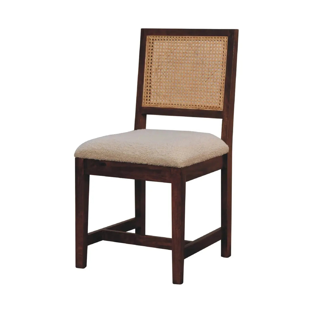 Cream Boucle Rattan Chair