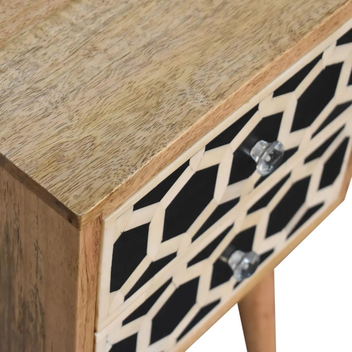 Mini Bone Inlay 2 Drawer Bedside Table | Nightstand