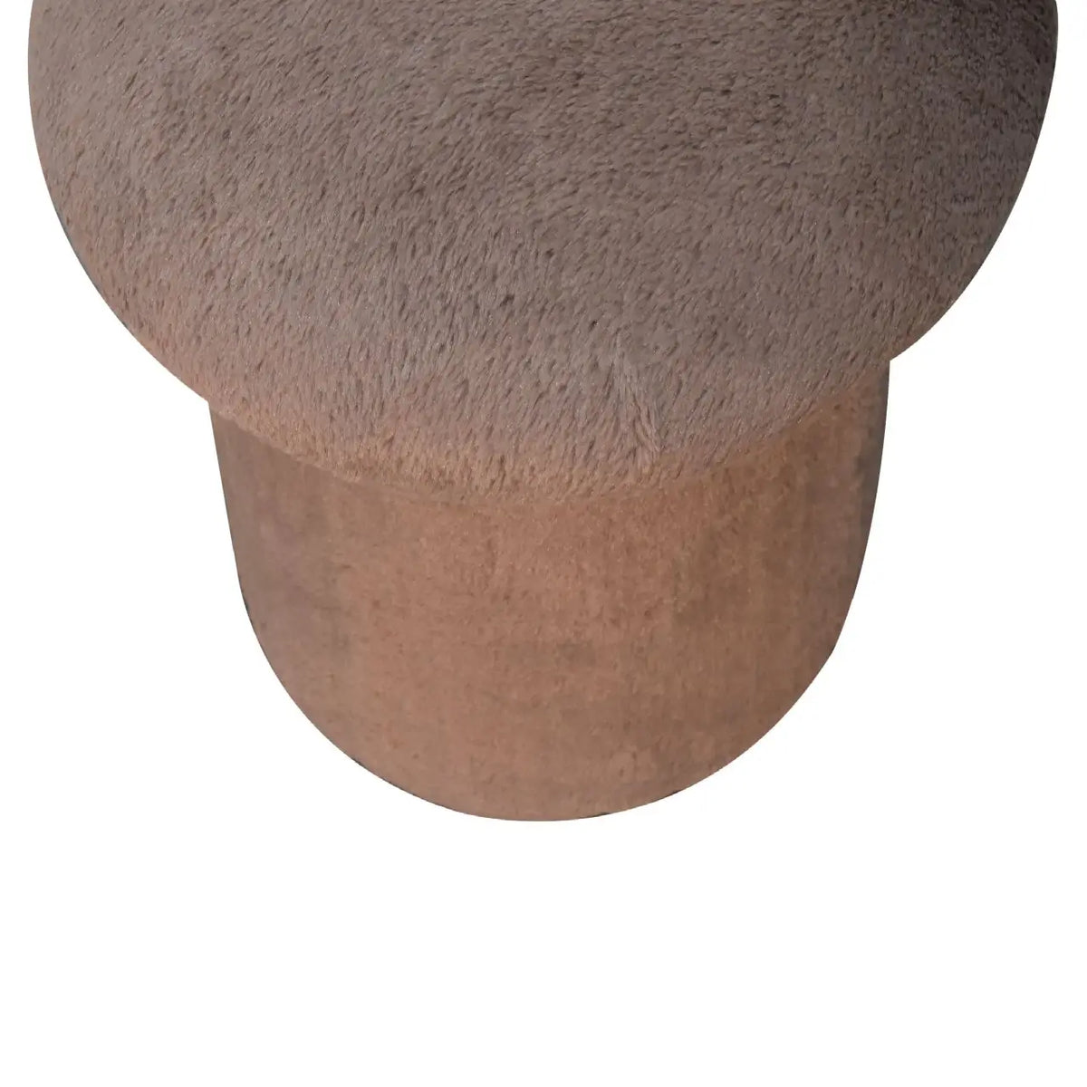 Mocha Faux Fur Mushroom Footstool | Ottoman