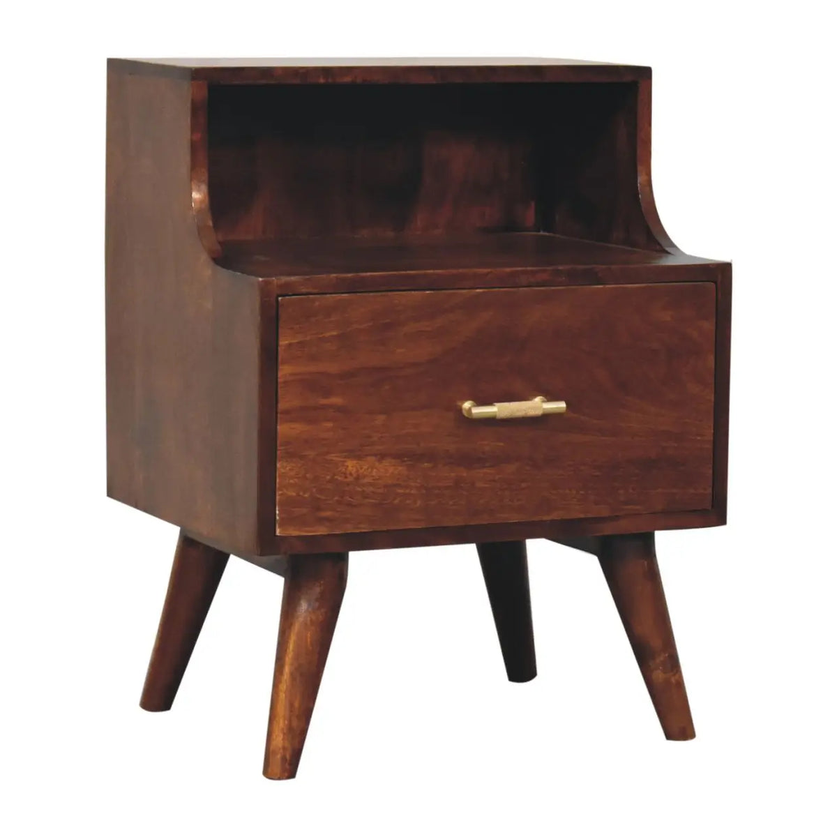 T-Bar Raised Back Bedside Table | Nightstand