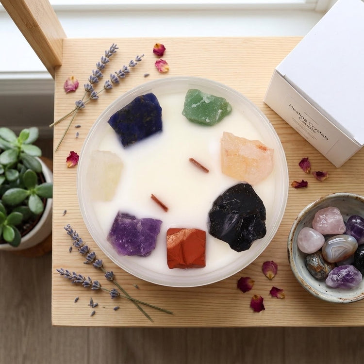 Diwali Light & Gifting - Seven Chakra crystal soy wax candle