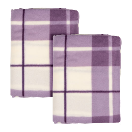 1410CHECK FLEECE THROW 2PK 150X200 LIL