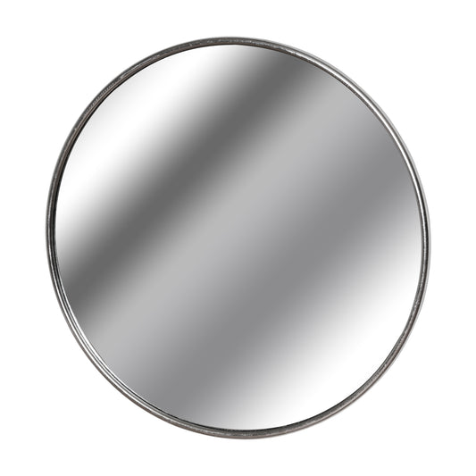 Silver Foil Large Circular Wall Mirror