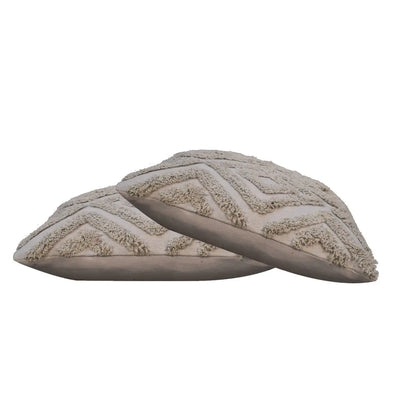 2 Grey Mini Diamond Tassle Cushions