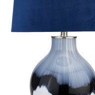 Ice Shadows Table Lamp With Navy Blue Shade