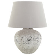 Regola Large Stone Ceramic Table Lamp With Linen Shade