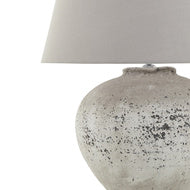 Regola Large Stone Ceramic Table Lamp With Linen Shade