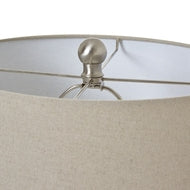 White Ceramic Ginger Jar Table Lamp With Linen Shade