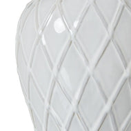 White Ceramic Ginger Jar Table Lamp With Linen Shade