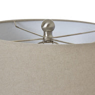 White Ceramic Pot Table Lamp With Linen Shade