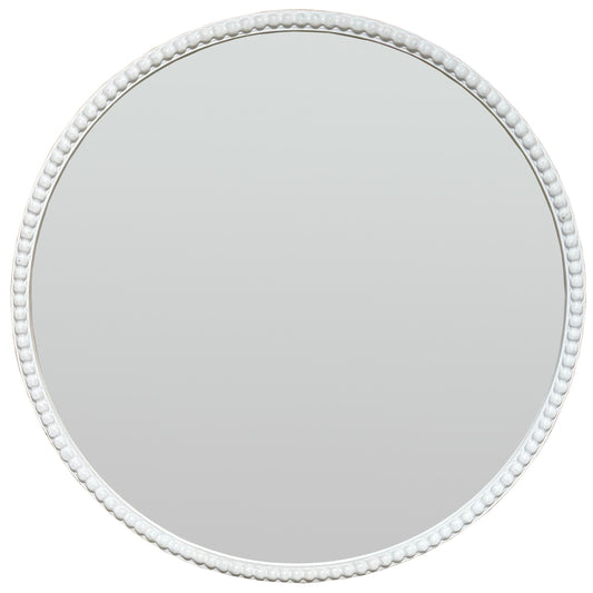 Washed Wood Framed Beaded Wall Mirror