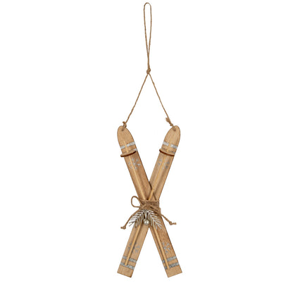 Large Natural Rustic Crossed Skis
