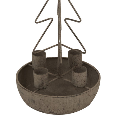 Rustic Outline Tree And Star Candle Holders