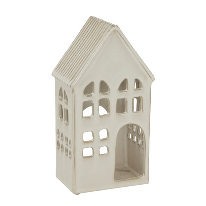 White Ceramic House Tea Light Holder