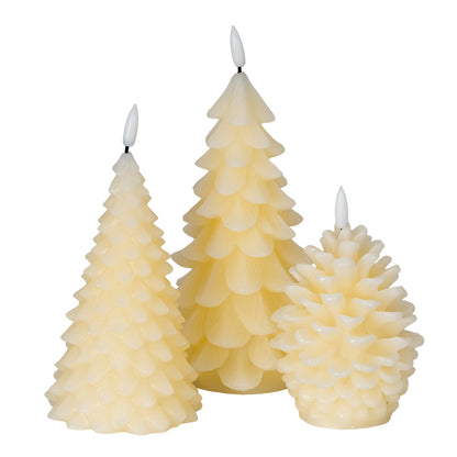 Luxe Collection Natural Glow Cream Tree LED Wax Candle