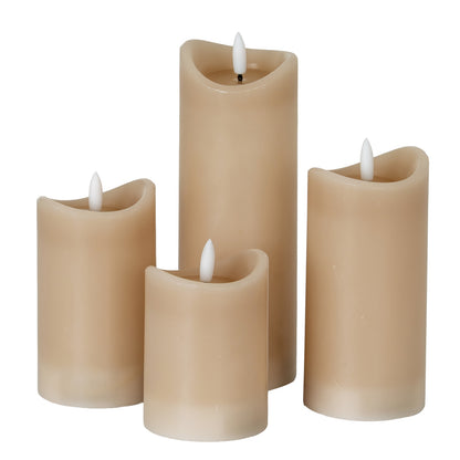 Luxe Collection Natural Glow 2.75x8 Taupe Melted LED Candle
