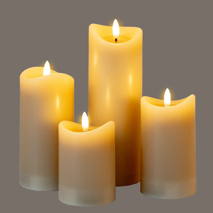 Luxe Collection Natural Glow 2.75x8 Taupe Melted LED Candle