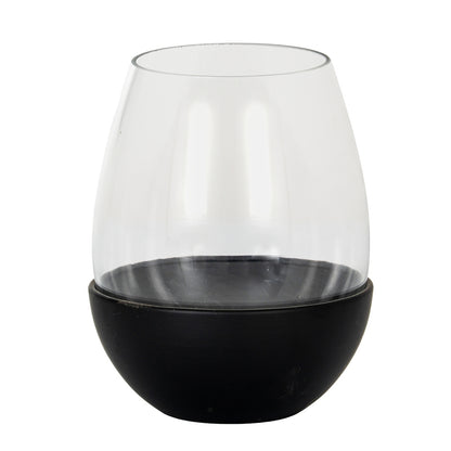 Neris Large Candle Holder With Glass Goblet
