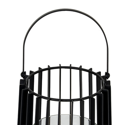 Lynk Medium Lantern With Handle And Glass Candle Holder