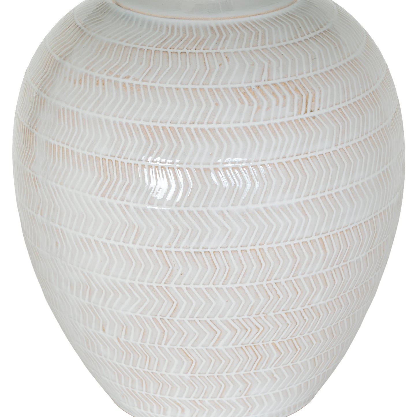Chevronne Ceramic Table Lamp With Linen Shade
