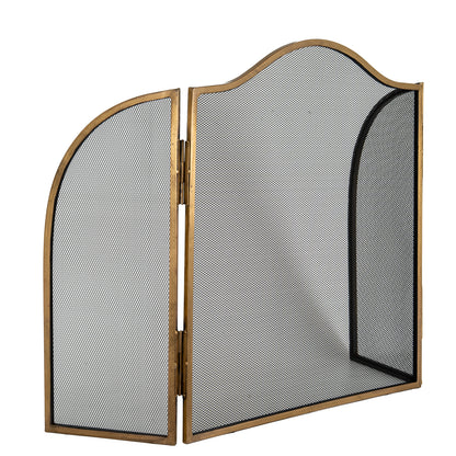 Antiqued Brass Fire Screen