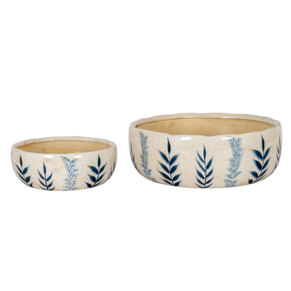Large Blue Flora Bowl Pot