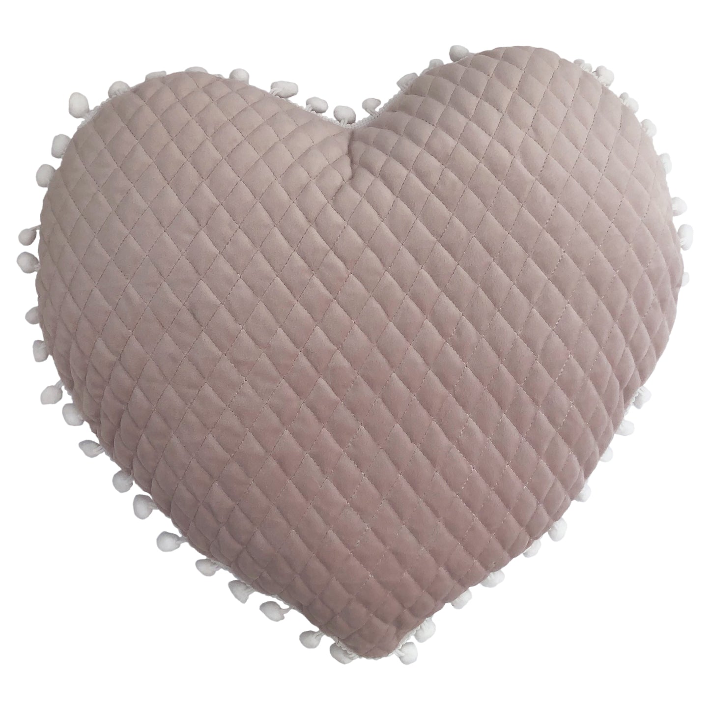 LARGE HEART POM POM CUSHION LBLS
