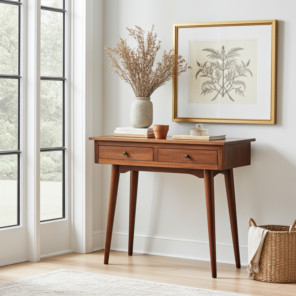 Chestnut Hallway 2 Drawer Console Table
