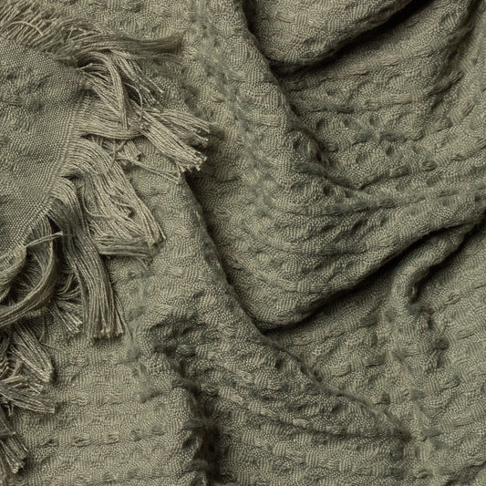 ABEL WAFFLE THROW 130X180 KHAKI