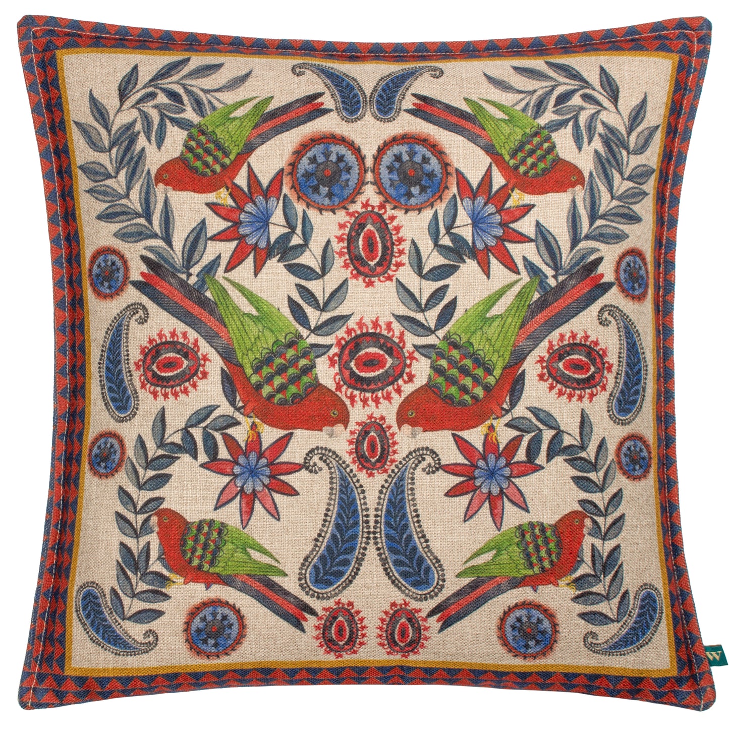 AKAMBA MIRRORED PARROTS 50X50 CUSHION CASE MULTI