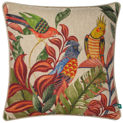 AKAMBA PARROT SCENE 43X43 CUSHION CASE MULTI
