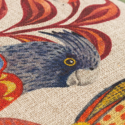 AKAMBA PARROT SCENE 43X43 CUSHION CASE MULTI