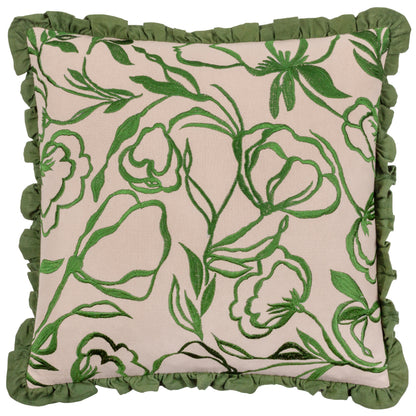 ALBERA 43X43 CUSHION CASE LINEN/GREEN