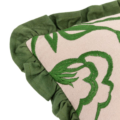 ALBERA 43X43 CUSHION CASE LINEN/GREEN