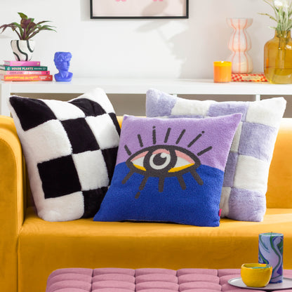 ALL EYES ON YOU 45X45 CUSHION CASE LILAC/BLUE