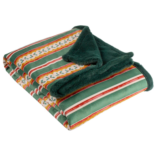 ALL WRAPPED UP 130X180 THROW EMERALD/RED