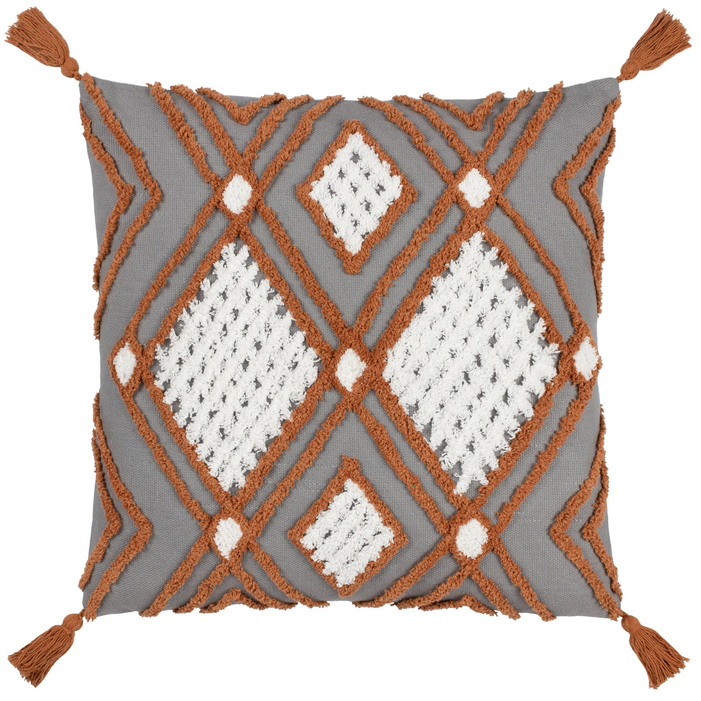 AQUENE 50X50 CUSHION CASE CHARCOAL/BRICK